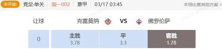 PG电子-意甲+西甲串关解析 克雷莫纳VS佛罗伦萨 巴列卡诺VS莱万特